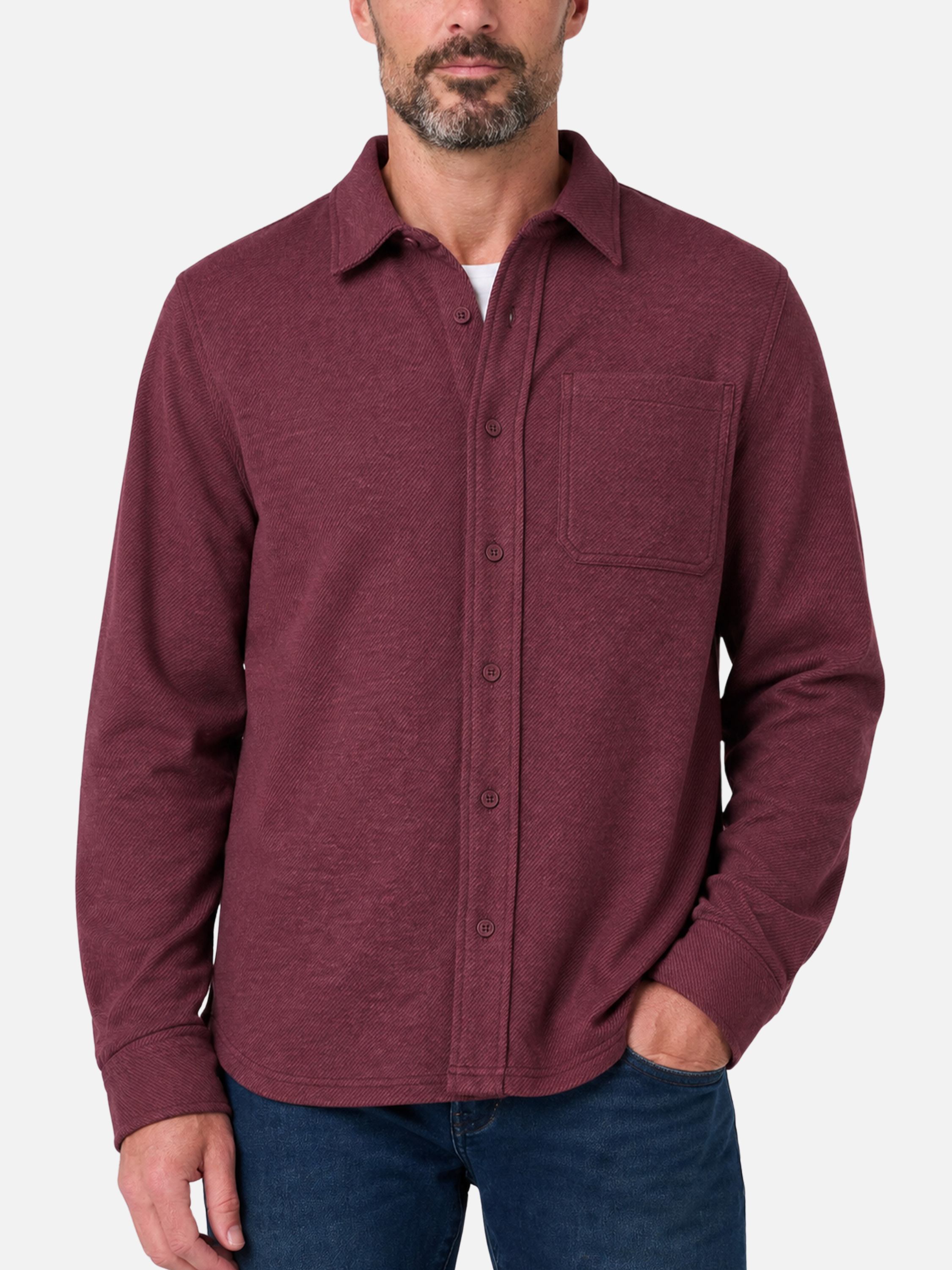 Liverpool Henderson Knit Button Up - Windsor Wine