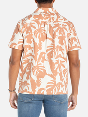 Liverpool Oahu Camp Shirt Clay Multi Orange Cream Floral Pattern Short Sleeve Button Up Collared Shirt for Men Men’s Summer Tops for Guys Vacation Outfits Athens GA Georgia Kempt Menswear Store Near Me