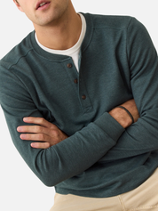 Marine Layer Pacifica Stretch Soft Henley LS Long Sleeve Shirt Top Green Gables Blue Men’s Fall Winter Tops for Men Athens GA Georgia Kempt Menswear Store Near Me