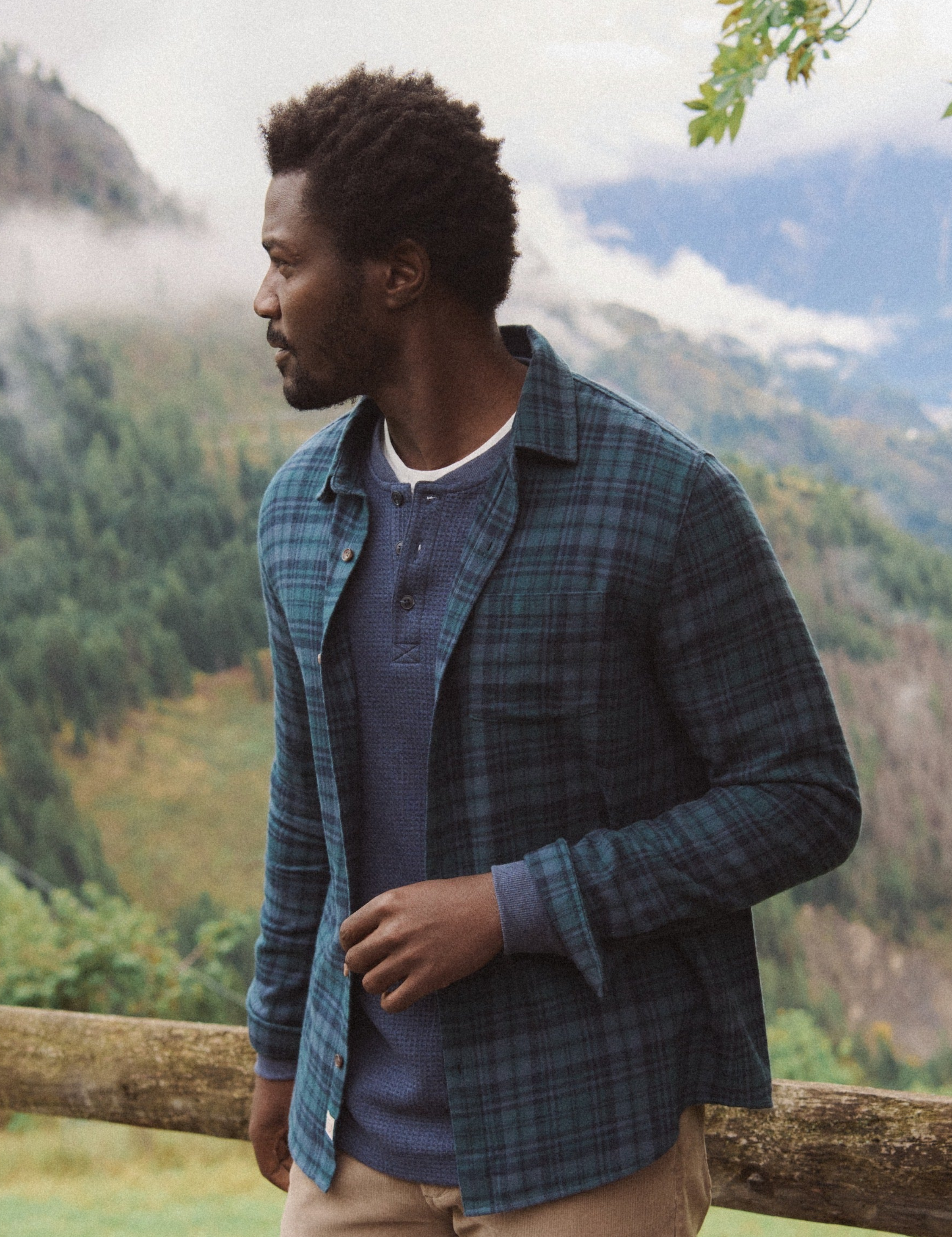 Marine Layer Tahoe Flannel Shirt Soft Long Sleeve Collared Button Up Pattern Fall Winter Men’s LS Tops for Men Green Navy Plaid Athens GA Georgia Kempt Menswear Store Near Me