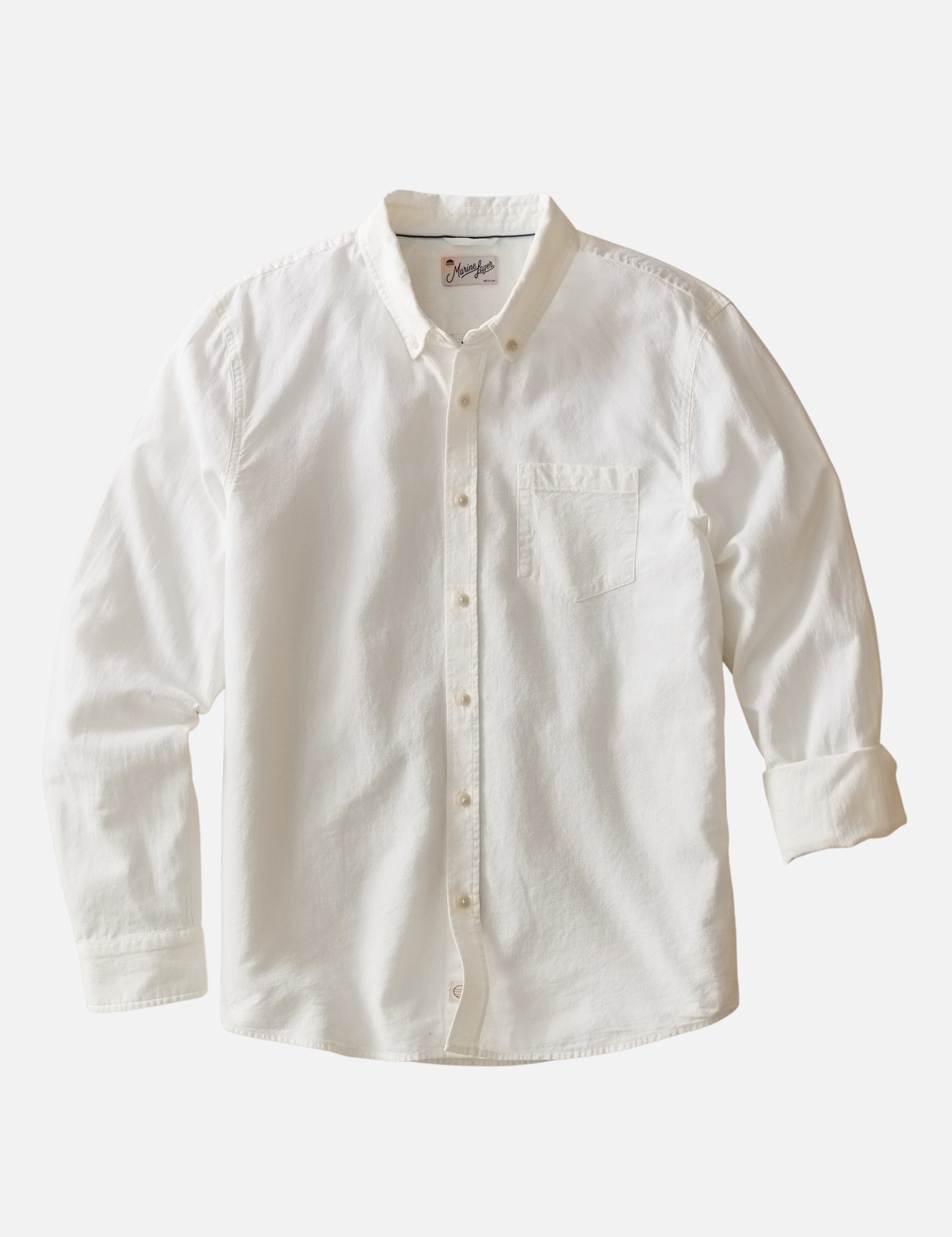 Marine Layer better Than Linen Shirt Summer Tops for Men White Pocket Collared Button Down Men’s Top Athens GA Georgia Kempt Menswear Store Near Me