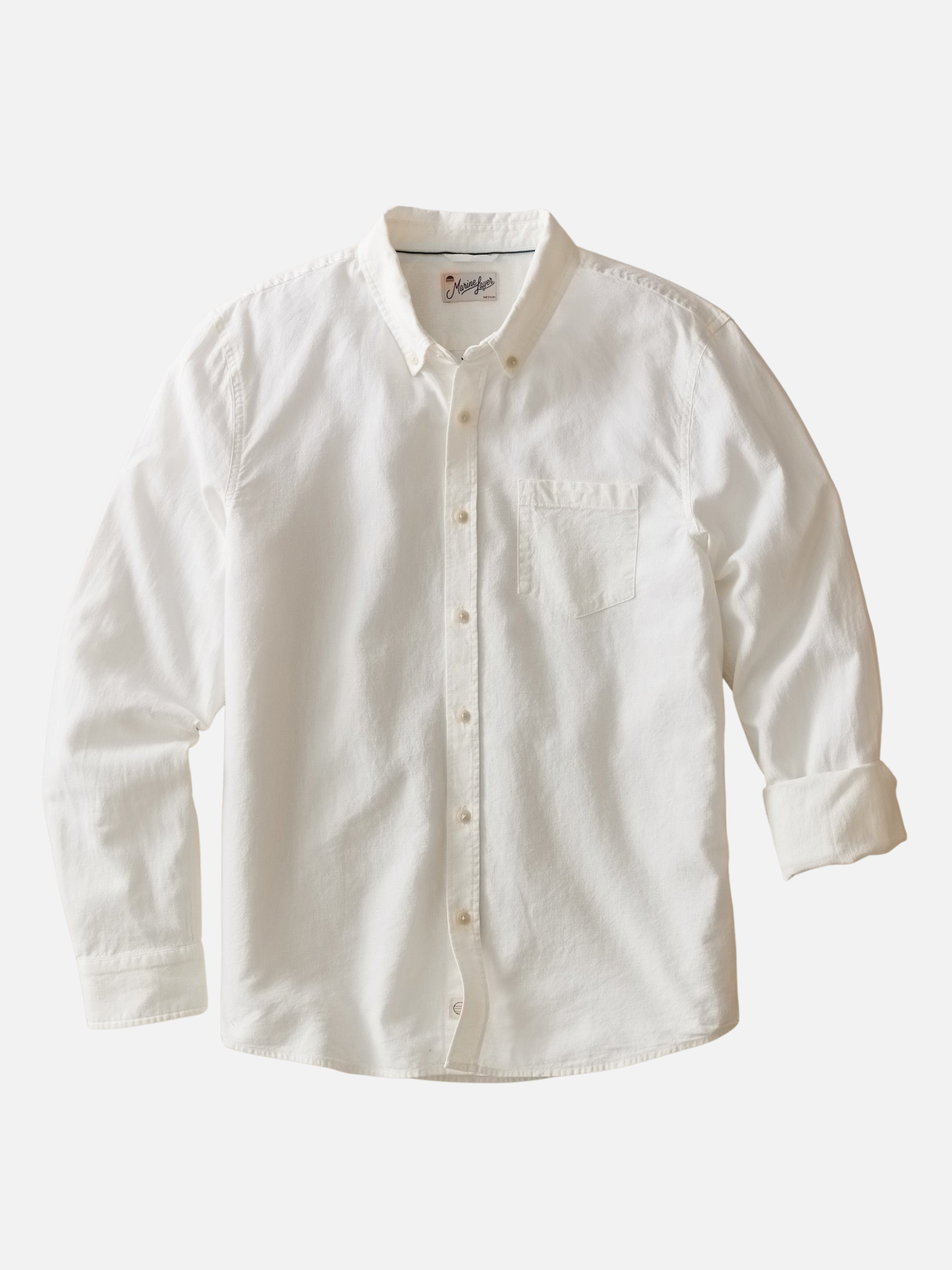 Marine Layer better Than Linen Shirt Summer Tops for Men White Pocket Collared Button Down Men’s Top Athens GA Georgia Kempt Menswear Store Near Me