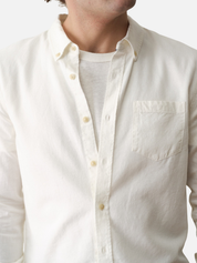 Marine Layer better Than Linen Shirt Summer Tops for Men White Pocket Collared Button Down Men’s Top Athens GA Georgia Kempt Menswear Store Near Me