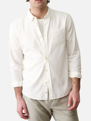 Marine Layer better Than Linen Shirt Summer Tops for Men White Pocket Collared Button Down Men’s Top Athens GA Georgia Kempt Menswear Store Near Me