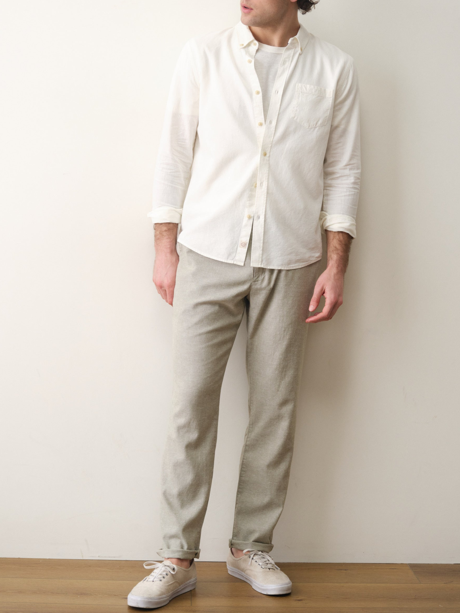 Marine Layer better Than Linen Shirt Summer Tops for Men White Pocket Collared Button Down Men’s Top Athens GA Georgia Kempt Menswear Store Near Me