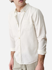 Marine Layer better Than Linen Shirt Summer Tops for Men White Pocket Collared Button Down Men’s Top Athens GA Georgia Kempt Menswear Store Near Me