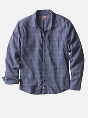 Marine Layer Class Stretch Selvage Shirt - Navy Windowpane
