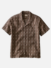 Marine Layer Dobby Resort Shirt Brown Collared Button Up Men’s Top Spring Summer Shirt for Men Athens GA Georgia Kempt Menswear Store near Me