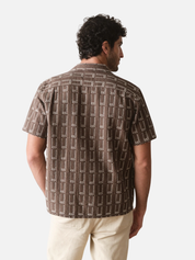 Marine Layer Dobby Resort Shirt Brown Collared Button Up Men’s Top Spring Summer Shirt for Men Athens GA Georgia Kempt Menswear Store near Me