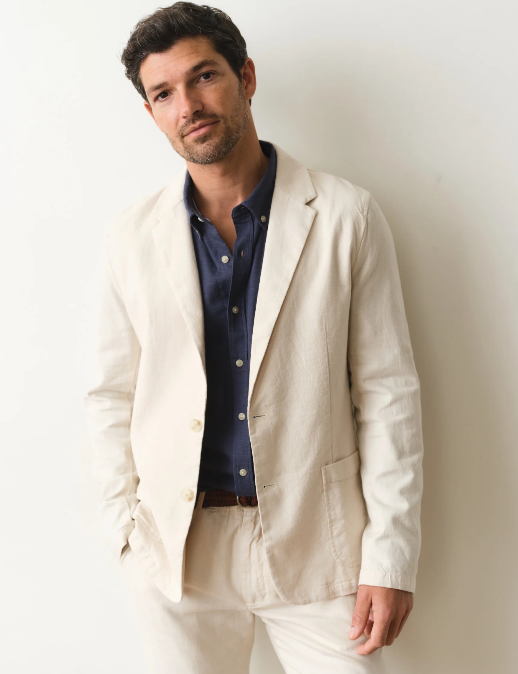 Marine Layer Hemp Blazer Natural Cream White Summer Suit Lightweight Wedding Garden Party Outfit for Men Blazers Men’s Tops Cotton Linen Athens GA Georgia Kempt Menswear Store Near Me