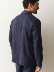 Marine Layer Hemp Blazer Navy Blue Summer Suit Lightweight Wedding Outfit for Men Blazers Men’s Tops Cotton Linen Athens GA Georgia Kempt Menswear Store Near Me