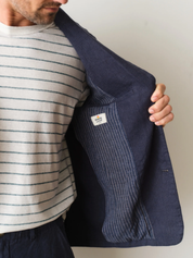 Marine Layer Hemp Blazer Navy Blue Summer Suit Lightweight Wedding Outfit for Men Blazers Men’s Tops Cotton Linen Athens GA Georgia Kempt Menswear Store Near Me