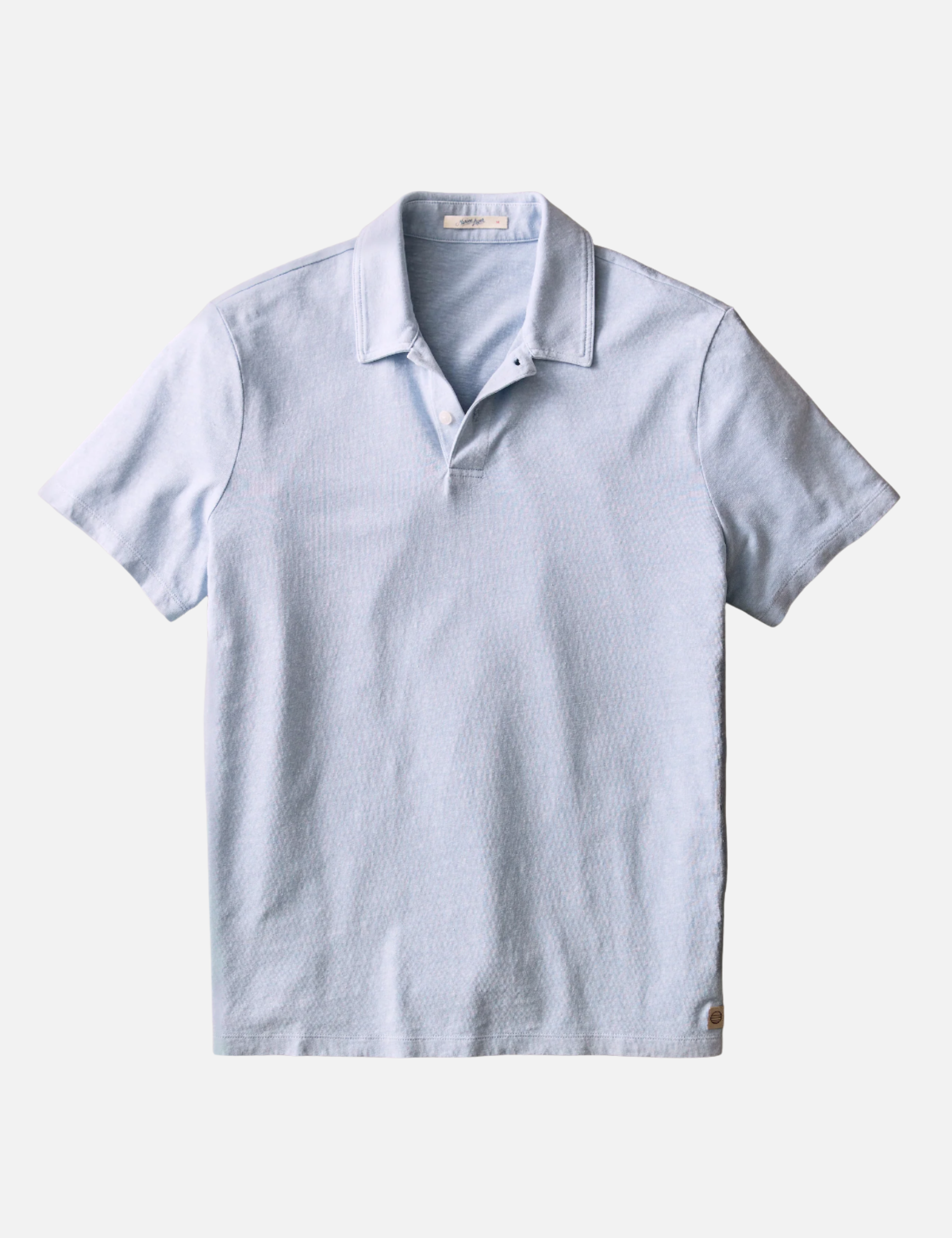 Marine Layer Hemp Resort Polo Soft Chambray Blue Men’s Summer Polos Tops for Men Vacation Outfits for Guys Lightweight Breathable Comfortable Shirts for Husband Athens GA Georgia Kempt Menswear Store Near Me
