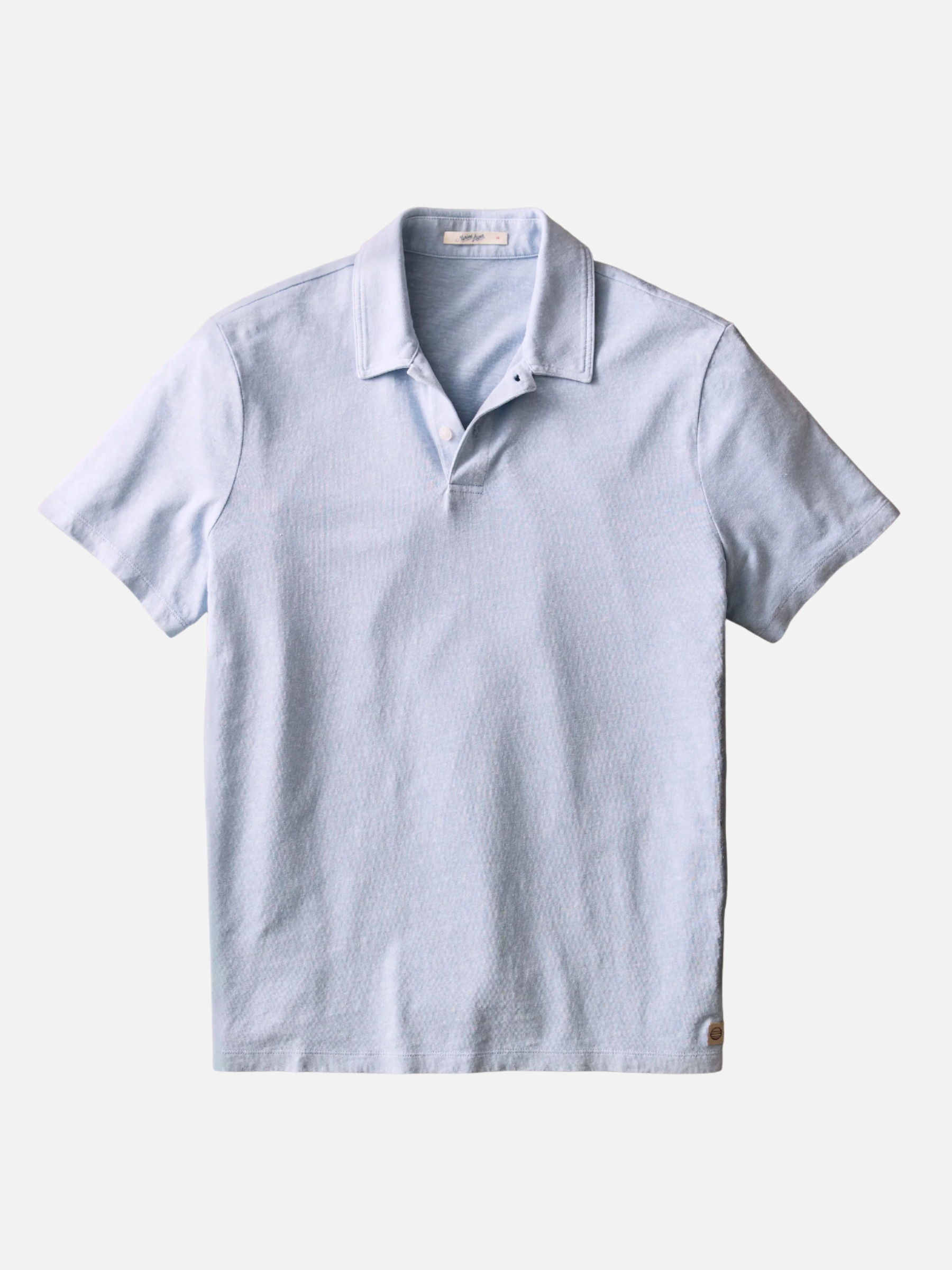 Marine Layer Hemp Resort Polo Soft Chambray Blue Men’s Summer Polos Tops for Men Vacation Outfits for Guys Lightweight Breathable Comfortable Shirts for Husband Athens GA Georgia Kempt Menswear Store Near Me