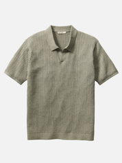 Marine Layer Liam Sweater Polo Knit Top for Men Spring Summer Men’s Tops Collared Shirt Vetiver Green Athens GA Georgia KEmpt Menswear Store near Me