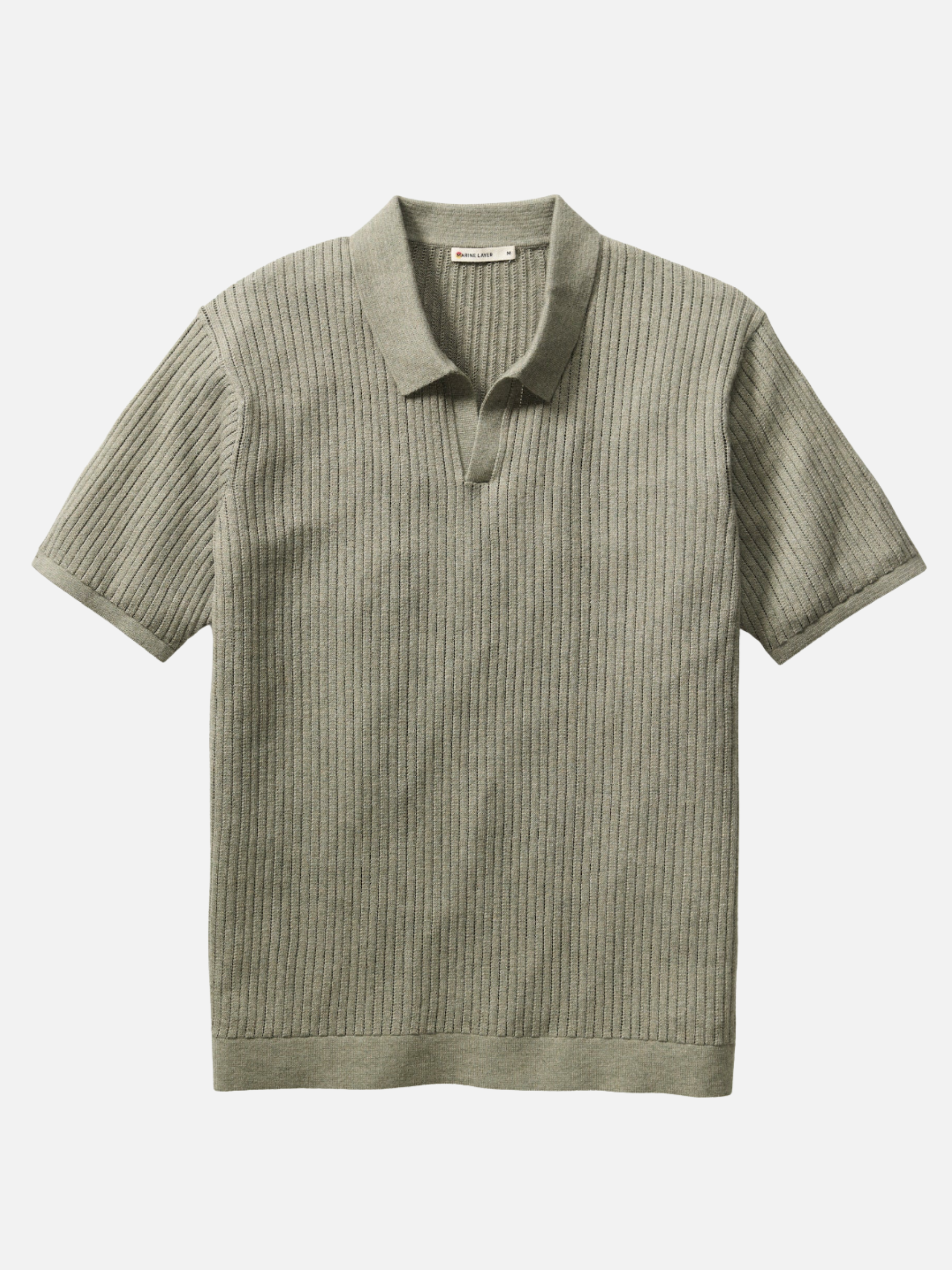 Marine Layer Liam Sweater Polo Knit Top for Men Spring Summer Men’s Tops Collared Shirt Vetiver Green Athens GA Georgia KEmpt Menswear Store near Me