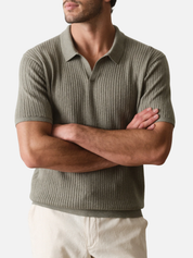 Marine Layer Liam Sweater Polo Knit Top for Men Spring Summer Men’s Tops Collared Shirt Vetiver Green Athens GA Georgia KEmpt Menswear Store near Me