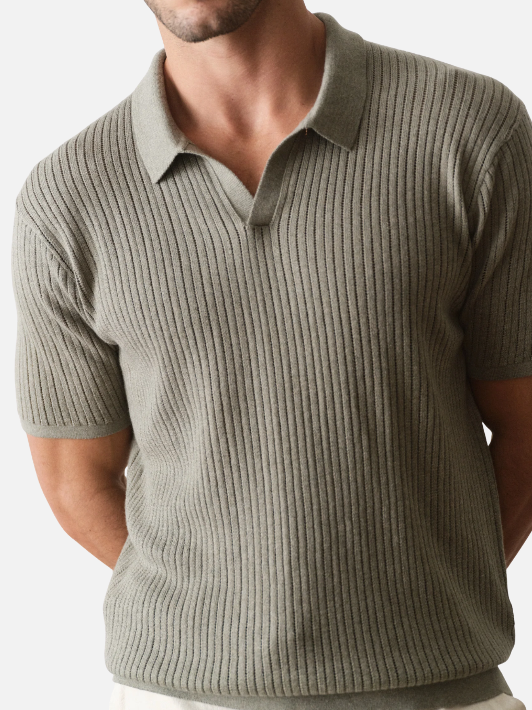 Marine Layer Liam Sweater Polo Knit Top for Men Spring Summer Men’s Tops Collared Shirt Vetiver Green Athens GA Georgia KEmpt Menswear Store near Me