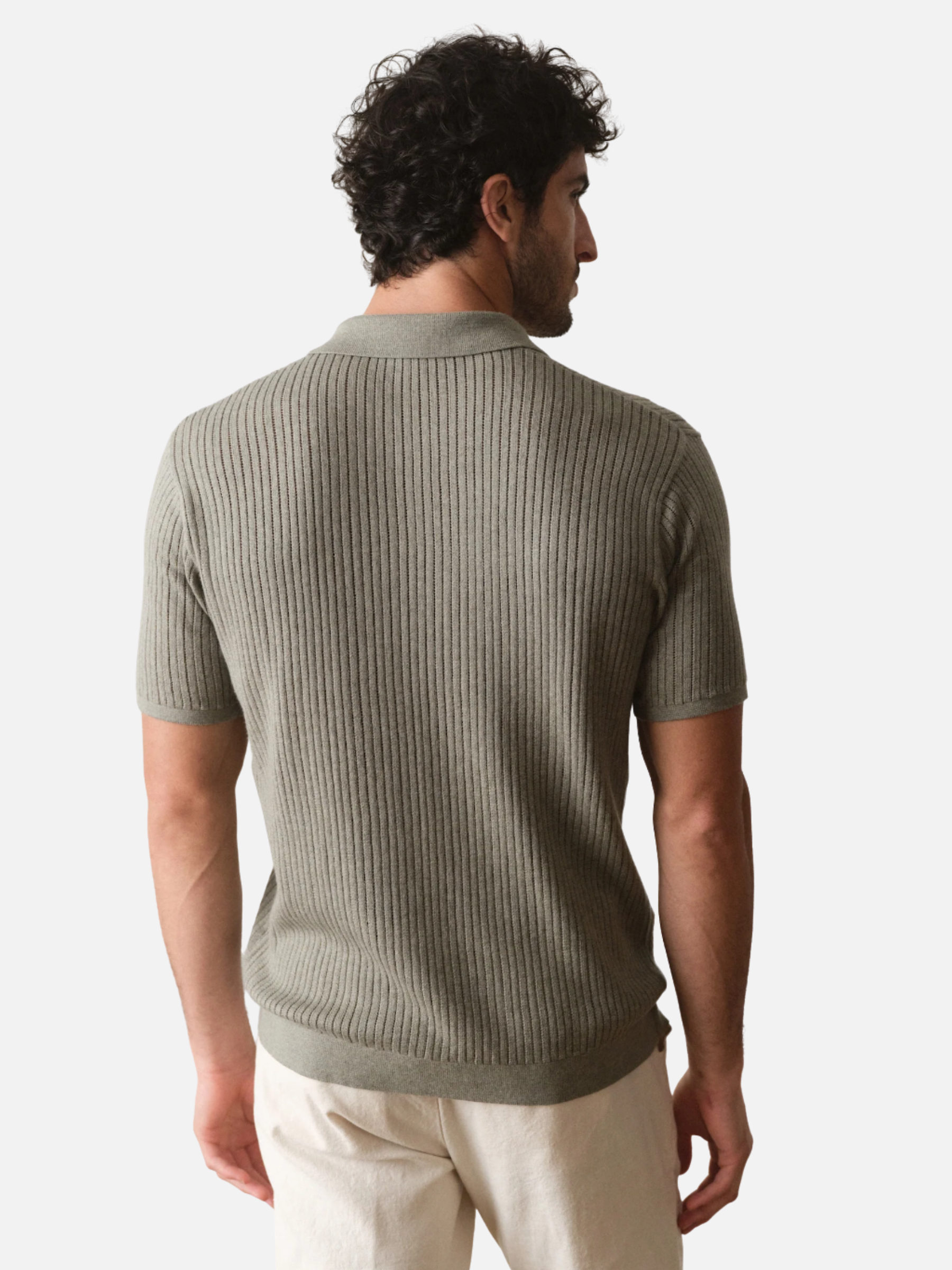 Marine Layer Liam Sweater Polo Knit Top for Men Spring Summer Men’s Tops Collared Shirt Vetiver Green Athens GA Georgia KEmpt Menswear Store near Me