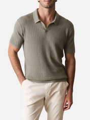 Marine Layer Liam Sweater Polo Knit Top for Men Spring Summer Men’s Tops Collared Shirt Vetiver Green Athens GA Georgia KEmpt Menswear Store near Me