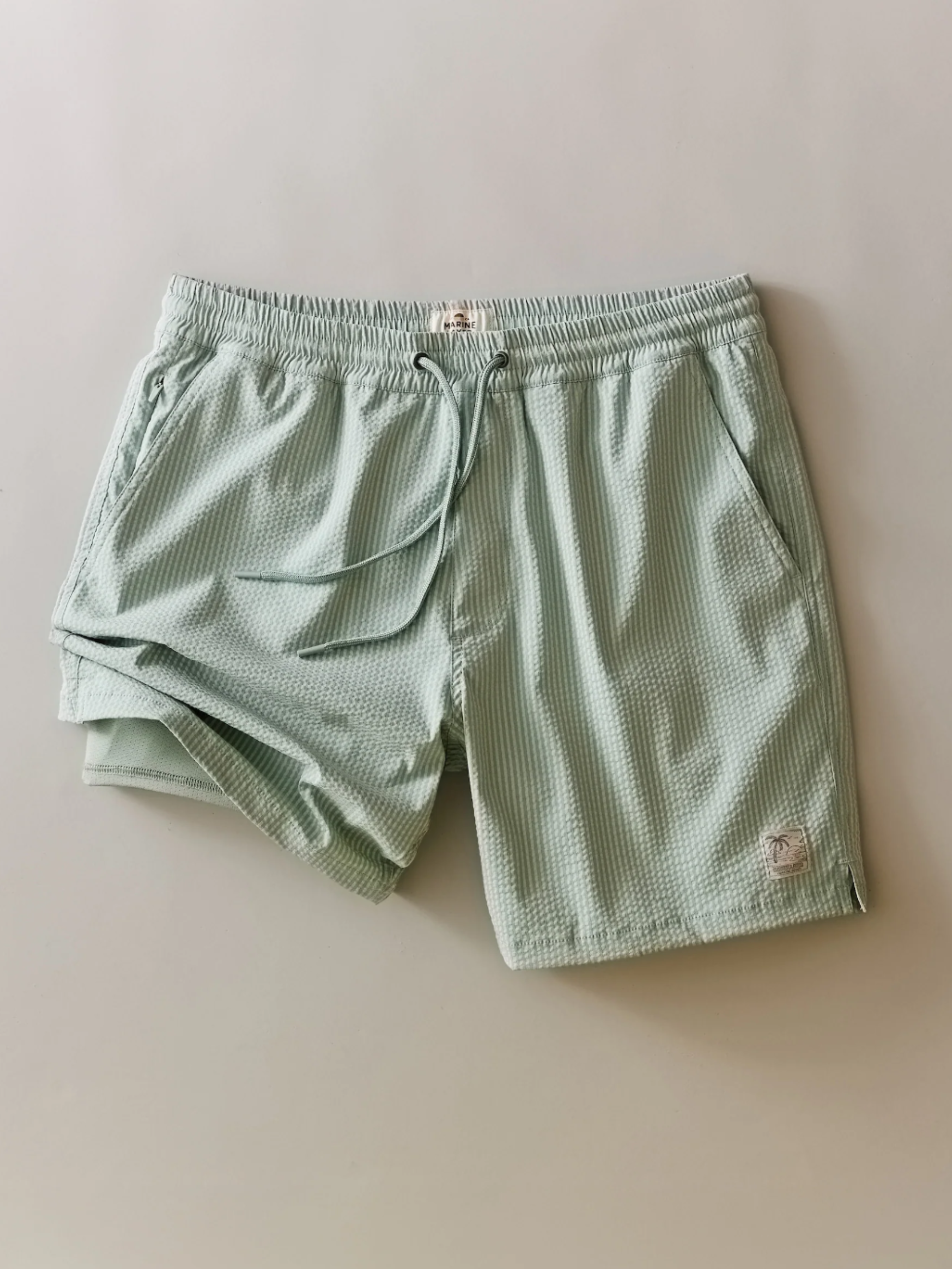 Marine Layer Lined Sport & Swim Short 6” - Iceberg Stripe