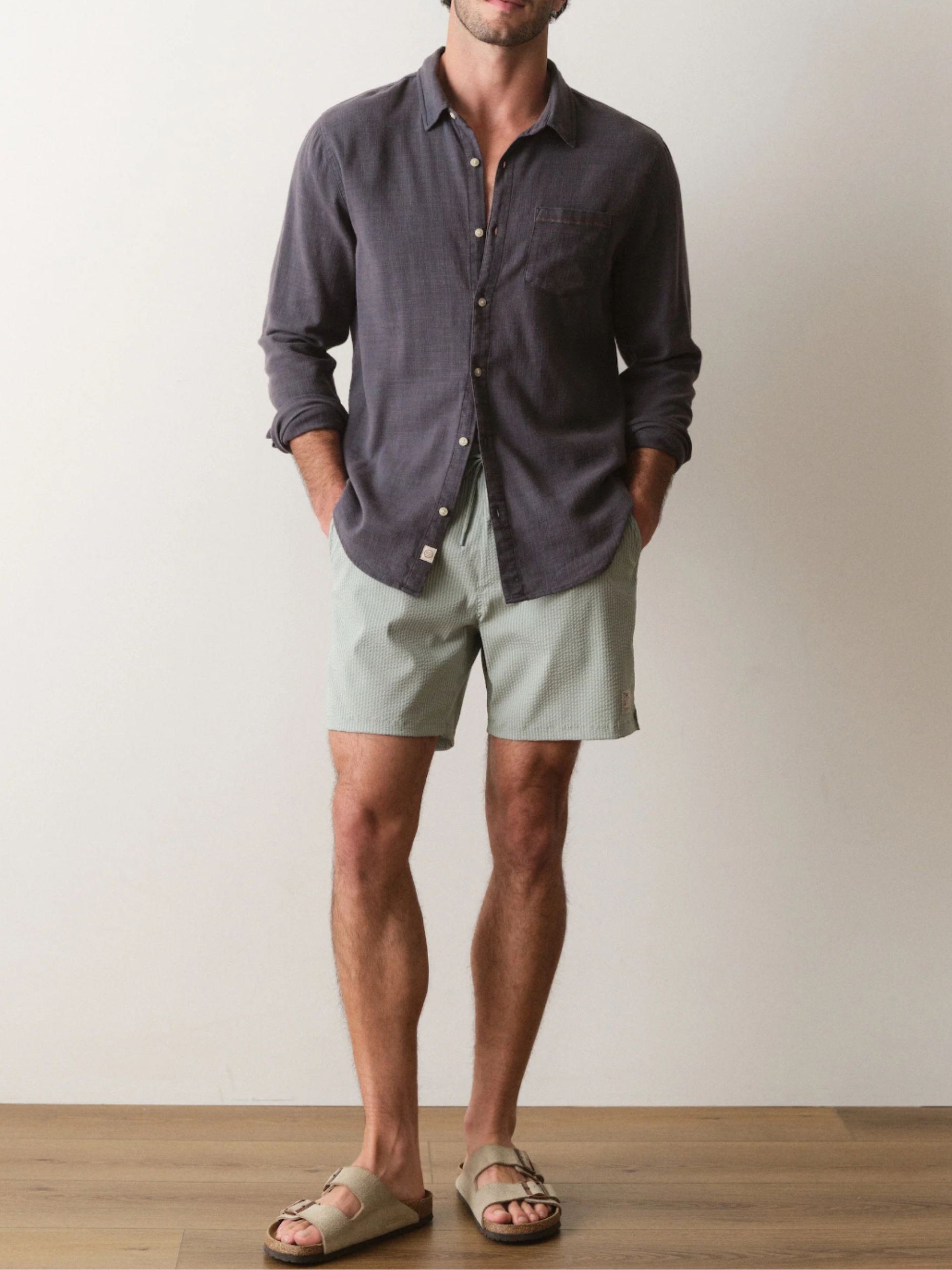 Marine Layer Lined Sport & Swim Short 6” - Iceberg Stripe