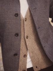 Marine Layer Luca Wool Jacket Navy Taupe Houndstooth Pattern Double Wool Buttons Front Pockets Outerwear for Men Athens GA Georgia Kempt Menswear Store Near Me