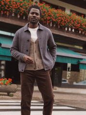 Marine Layer Luca Wool Jacket Navy Taupe Houndstooth Pattern Double Wool Buttons Front Pockets Outerwear for Men Athens GA Georgia Kempt Menswear Store Near Me