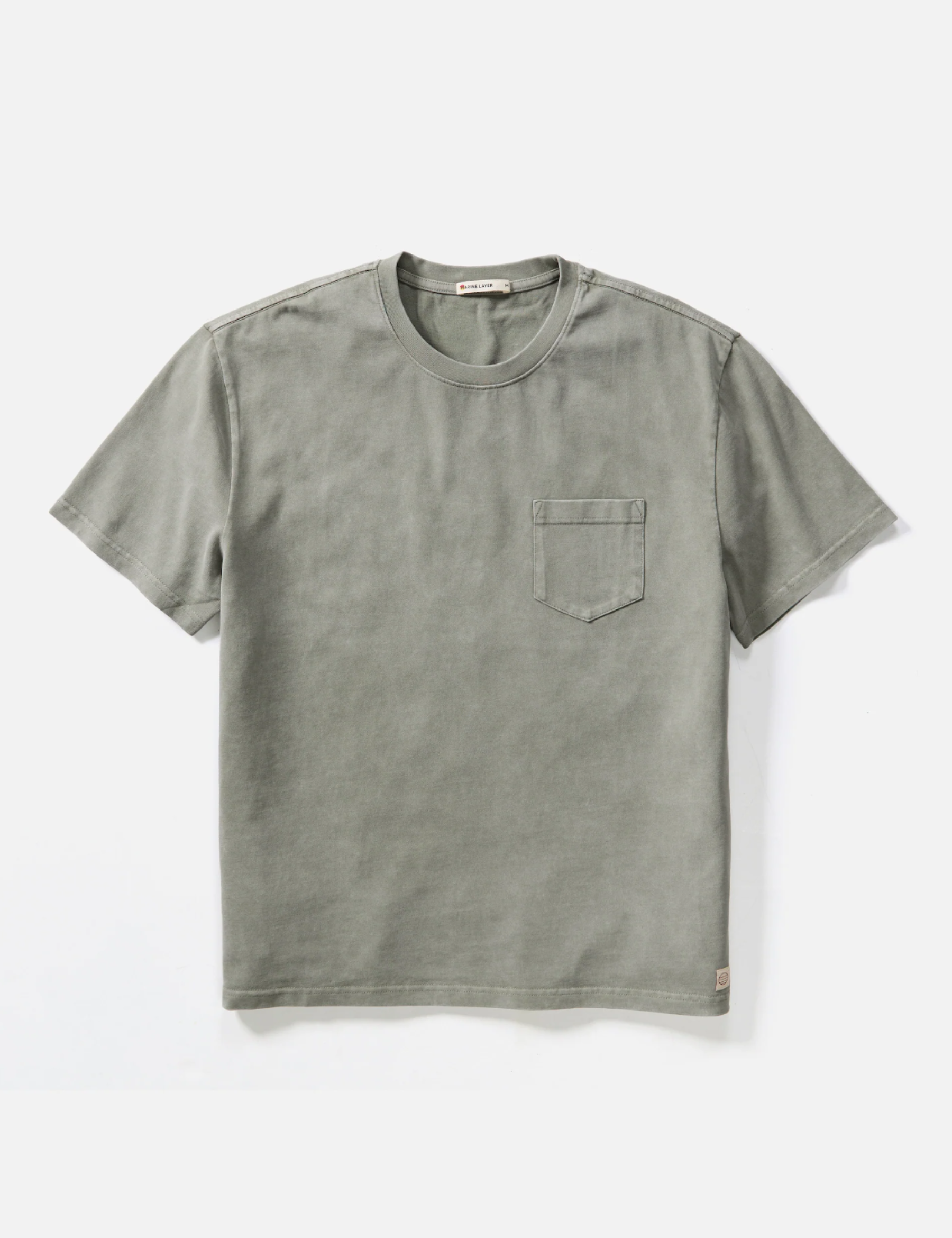 Marine Layer Luxe 250 Relaxed Pocket Tee Faded Green Soft Tops for Men men’s Summer shirts Athens GA Georgia Kempt Menswear Store Near Me