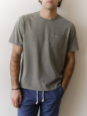 Marine Layer Luxe 250 Relaxed Pocket Tee Faded Green Soft Tops for Men men’s Summer shirts Athens GA Georgia Kempt Menswear Store Near Me