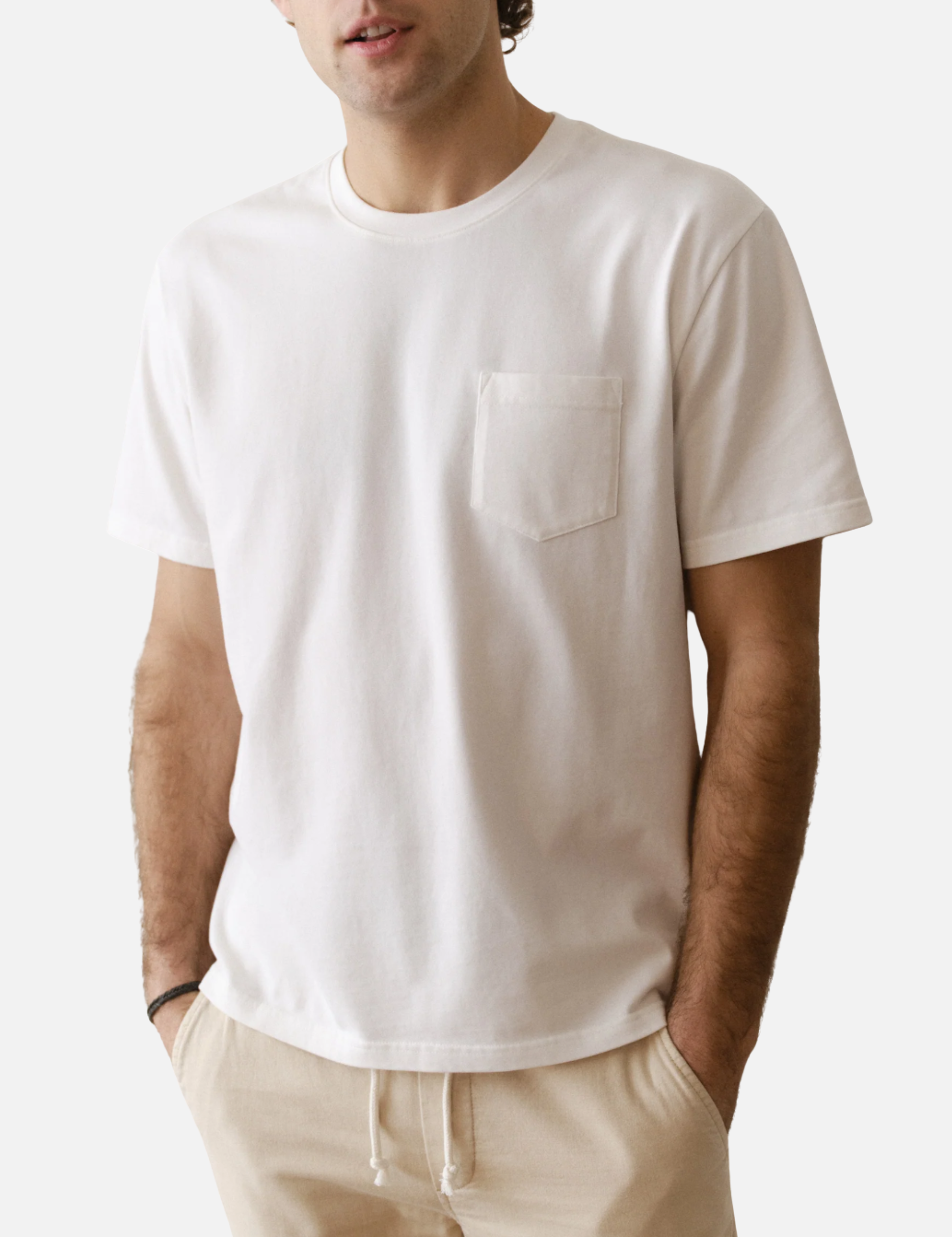 Marine Layer Luxe 250 Relaxed Pocket Tee White Soft Tops for Men men’s Summer shirts Athens GA Georgia Kempt Menswear Store Near Me