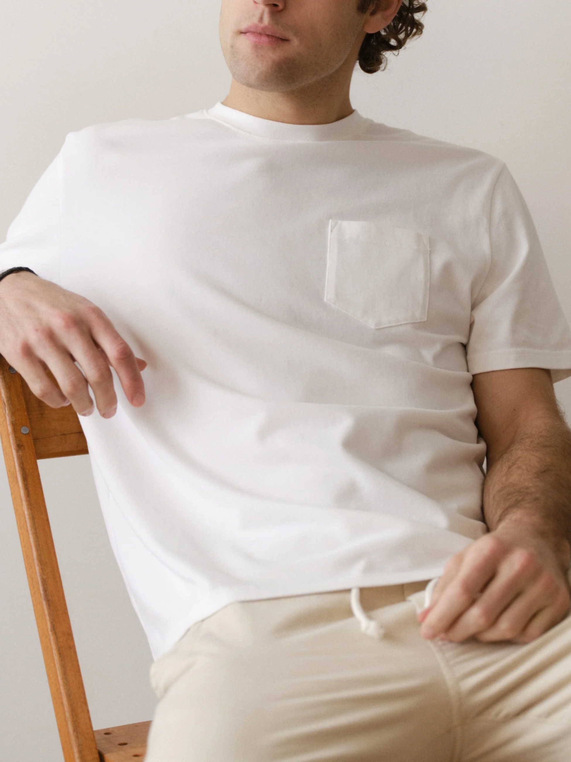 Marine Layer Luxe 250 Relaxed Pocket Tee White Soft Tops for Men men’s Summer shirts Athens GA Georgia Kempt Menswear Store Near Me