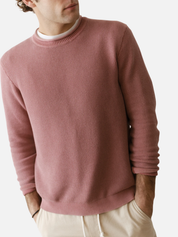 Marine Layer Noah Roll Neck Sweater Withered Rose Pink Salmon Long Sleeve Knit Athens GA Georgia Kempt Menswear Store Near Me