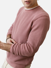 Marine Layer Noah Roll Neck Sweater Withered Rose Pink Salmon Long Sleeve Knit Athens GA Georgia Kempt Menswear Store Near Me