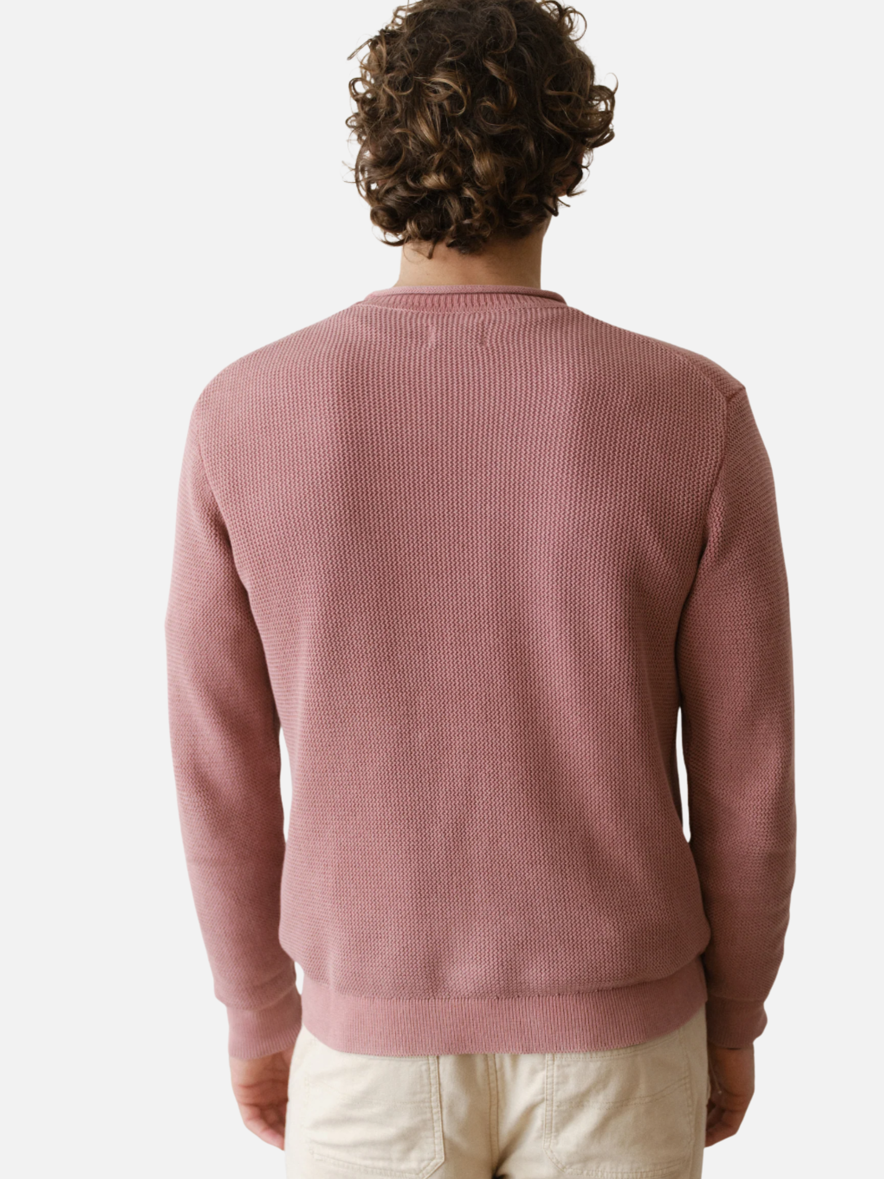 Marine Layer Noah Roll Neck Sweater Withered Rose Pink Salmon Long Sleeve Knit Athens GA Georgia Kempt Menswear Store Near Me