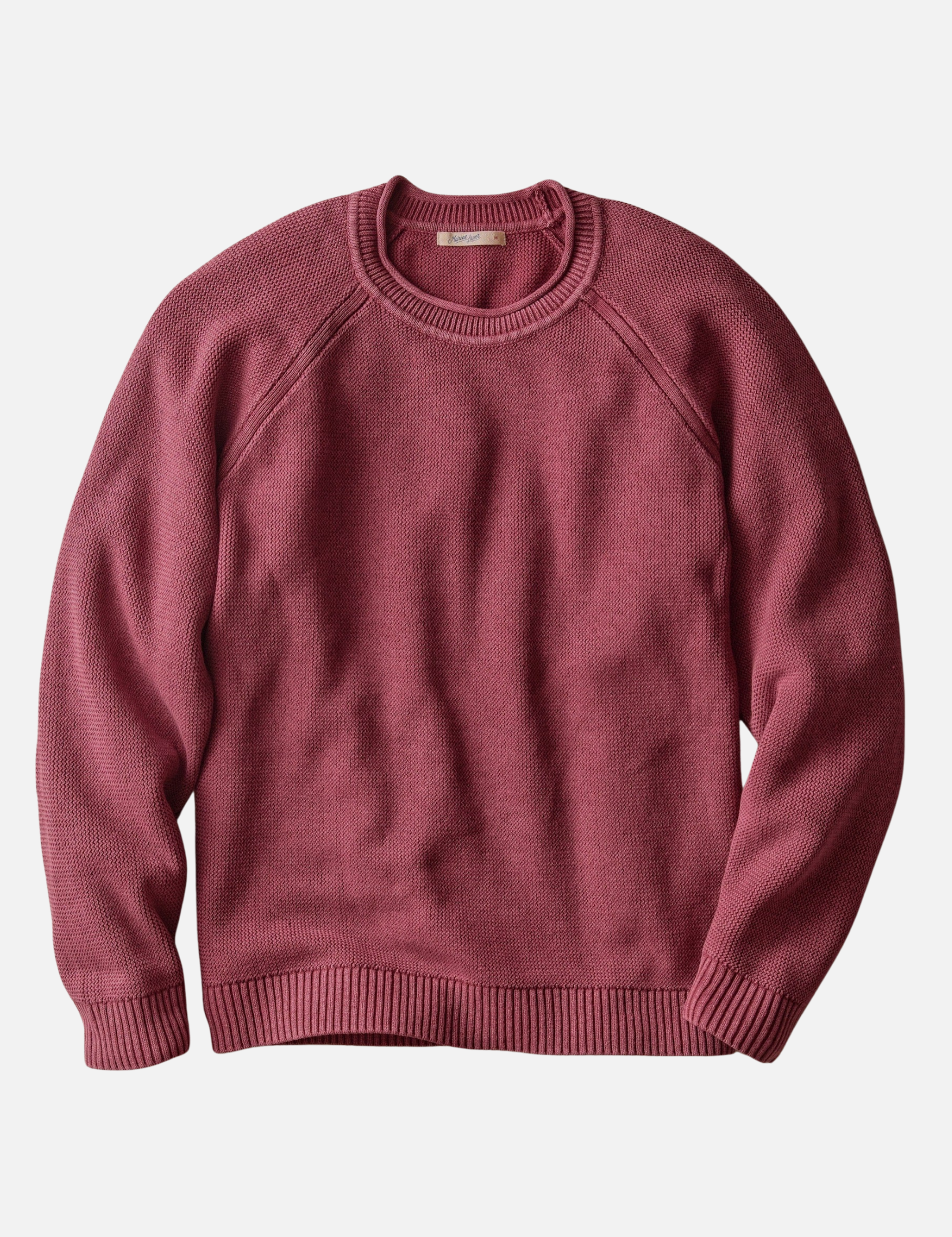 Marine Layer Noah Rollneck Sweater Cabernet Red Long Sleeve Knitted Sweaters - Front Flat