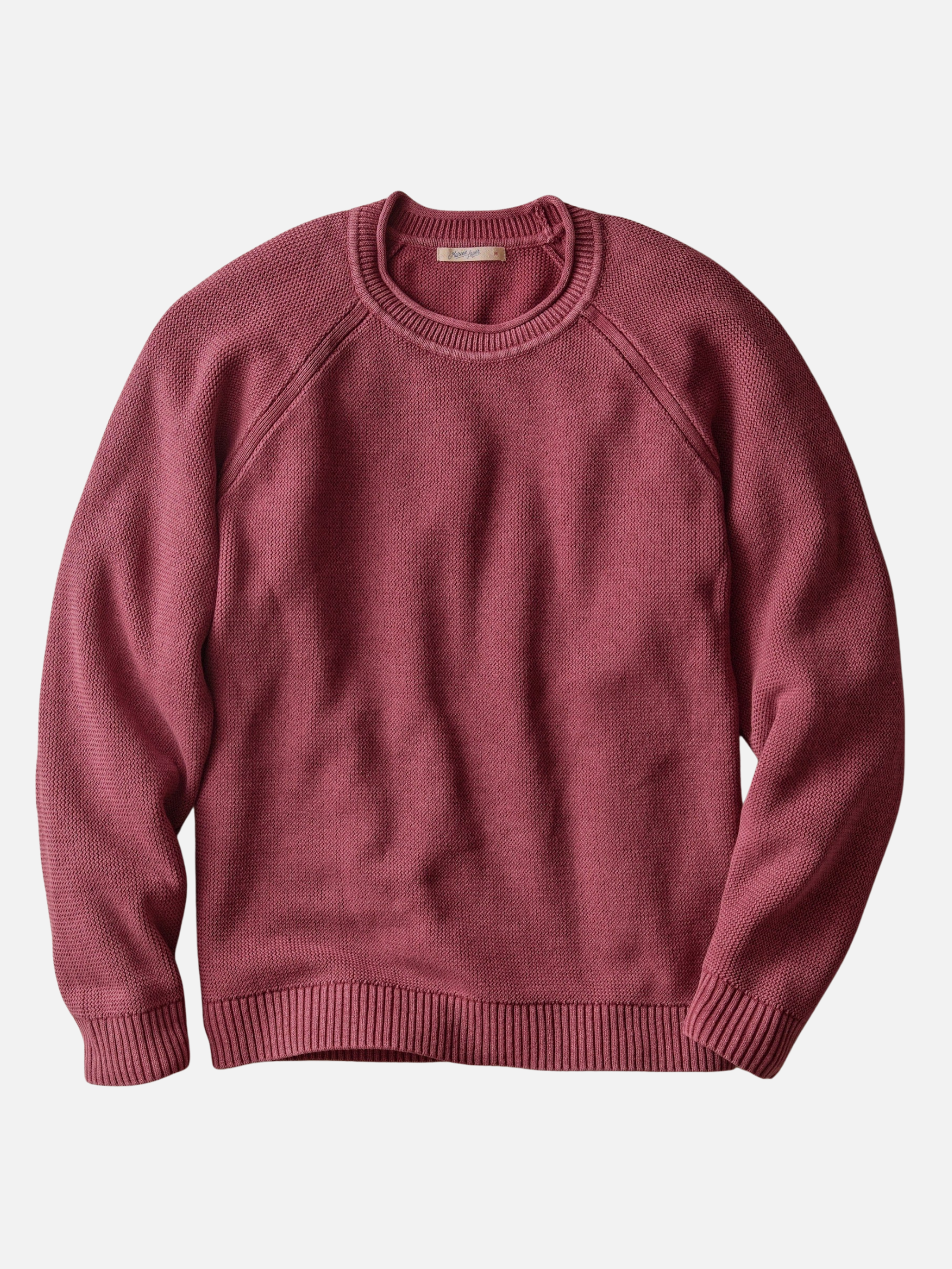 Marine Layer Noah Rollneck Sweater Cabernet Red Long Sleeve Knitted Sweaters - Front Flat