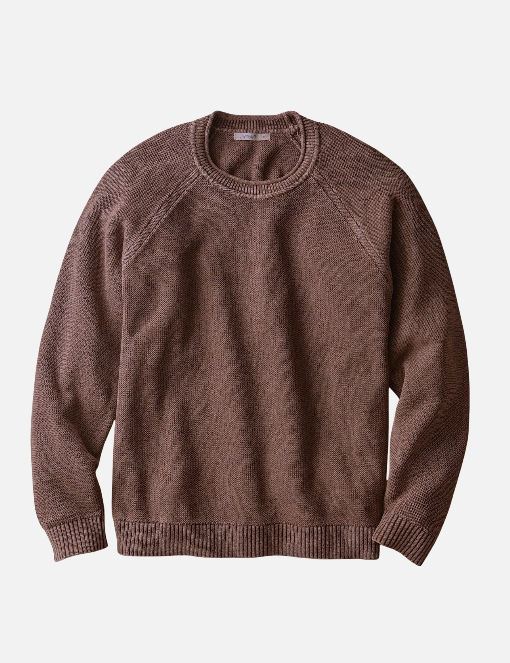 Marine Layer Noah Rollneck Sweater Java Brown Long Sleeve Knitted Sweaters - Front Flat