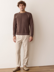 Marine Layer Noah Rollneck Sweater Java Brown Long Sleeve Knitted Sweaters - Model Full