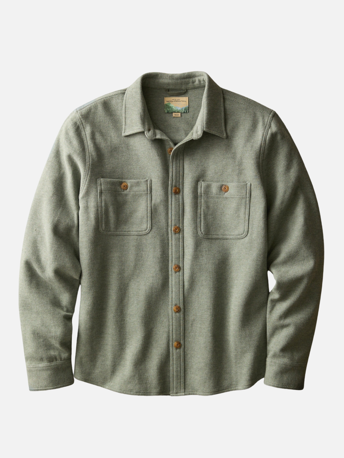 Marine Layer Pacifica Stretch Twill Overshirt - Olive