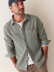 Marine Layer Pacifica Stretch Twill Overshirt - Olive