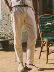 Marine Layer Saturday Hemp Chino Pants Natural White Cream Men’s Summer Bottoms Hemp Suit Summer Suits for Weddings Warm Weather Vacation Matching Suit Set Athens GA Georgia Kemp Menswear Store Near Me