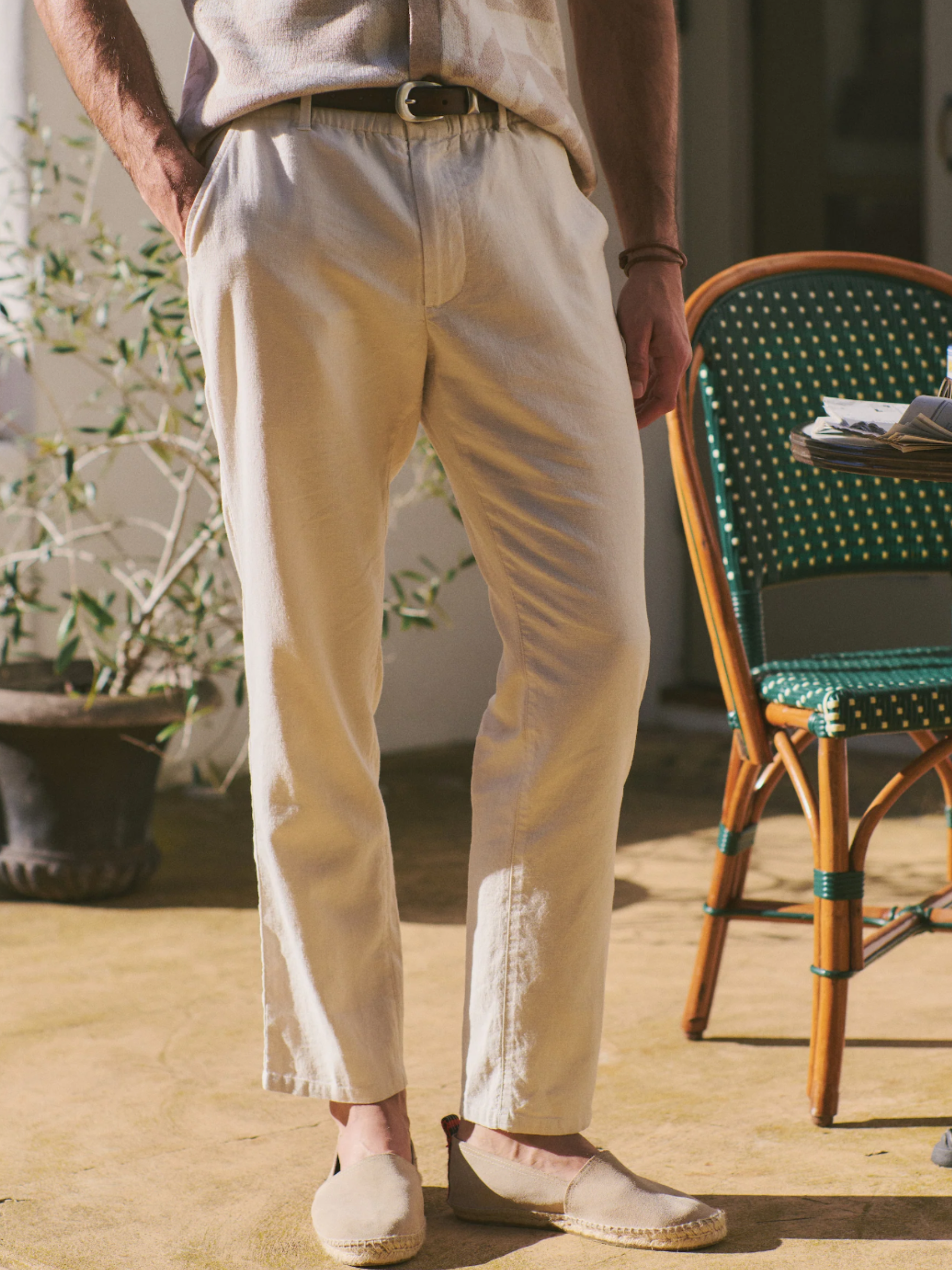 Marine Layer Saturday Hemp Chino Pants Natural White Cream Men’s Summer Bottoms Hemp Suit Summer Suits for Weddings Warm Weather Vacation Matching Suit Set Athens GA Georgia Kemp Menswear Store Near Me