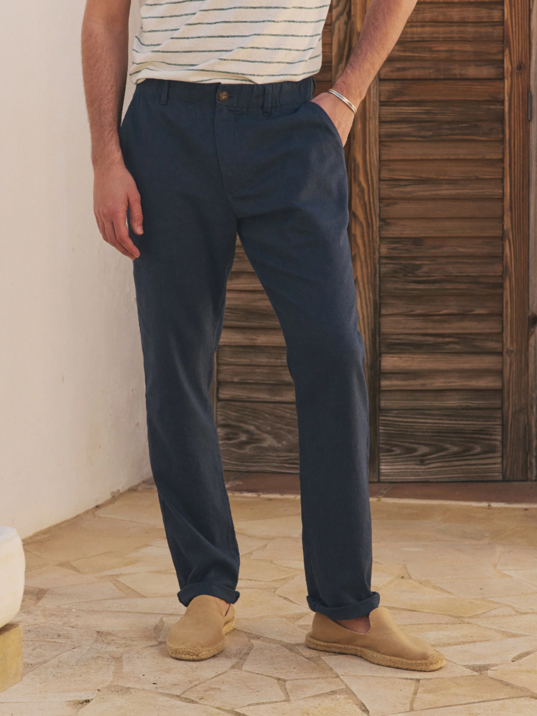 Marine Layer Hemp Chino Navy Blue Summer Suit Lightweight Wedding Outfit for Men Pants Men’s Bottoms Cotton Linen Straight Fit in Leg Athens GA Georgia Kempt Menswear Store Near Me