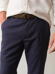 Marine Layer Hemp Chino Navy Blue Summer Suit Lightweight Wedding Outfit for Men Pants Men’s Bottoms Cotton Linen Straight Fit in Leg Athens GA Georgia Kempt Menswear Store Near Me
