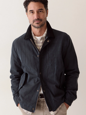 Marine Layer Weston Wax Canvas Barn Jacket - Dark Blue