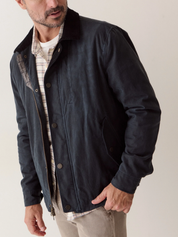 Marine Layer Weston Wax Canvas Barn Jacket - Dark Blue