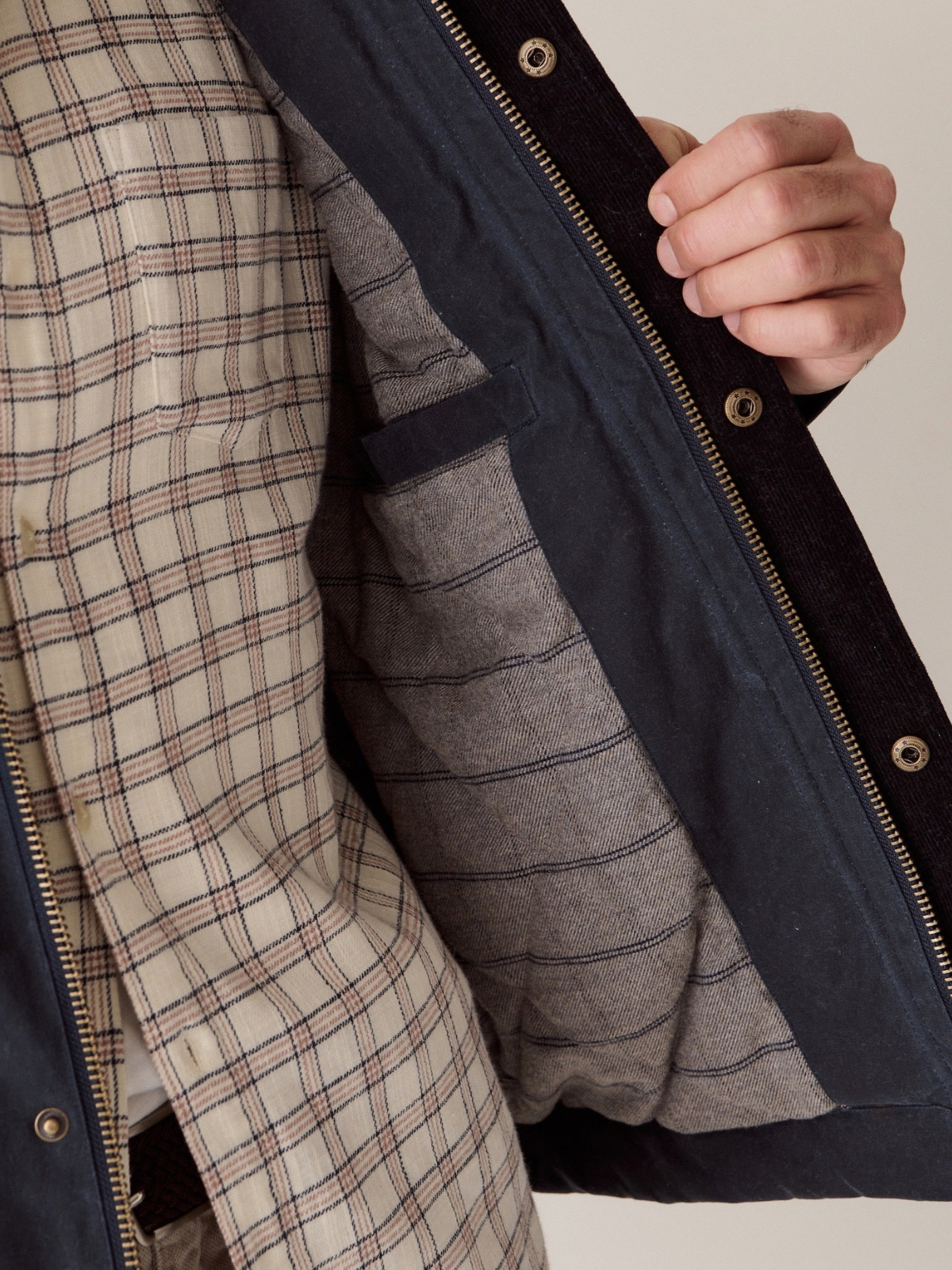 Marine Layer Weston Wax Canvas Barn Jacket - Dark Blue