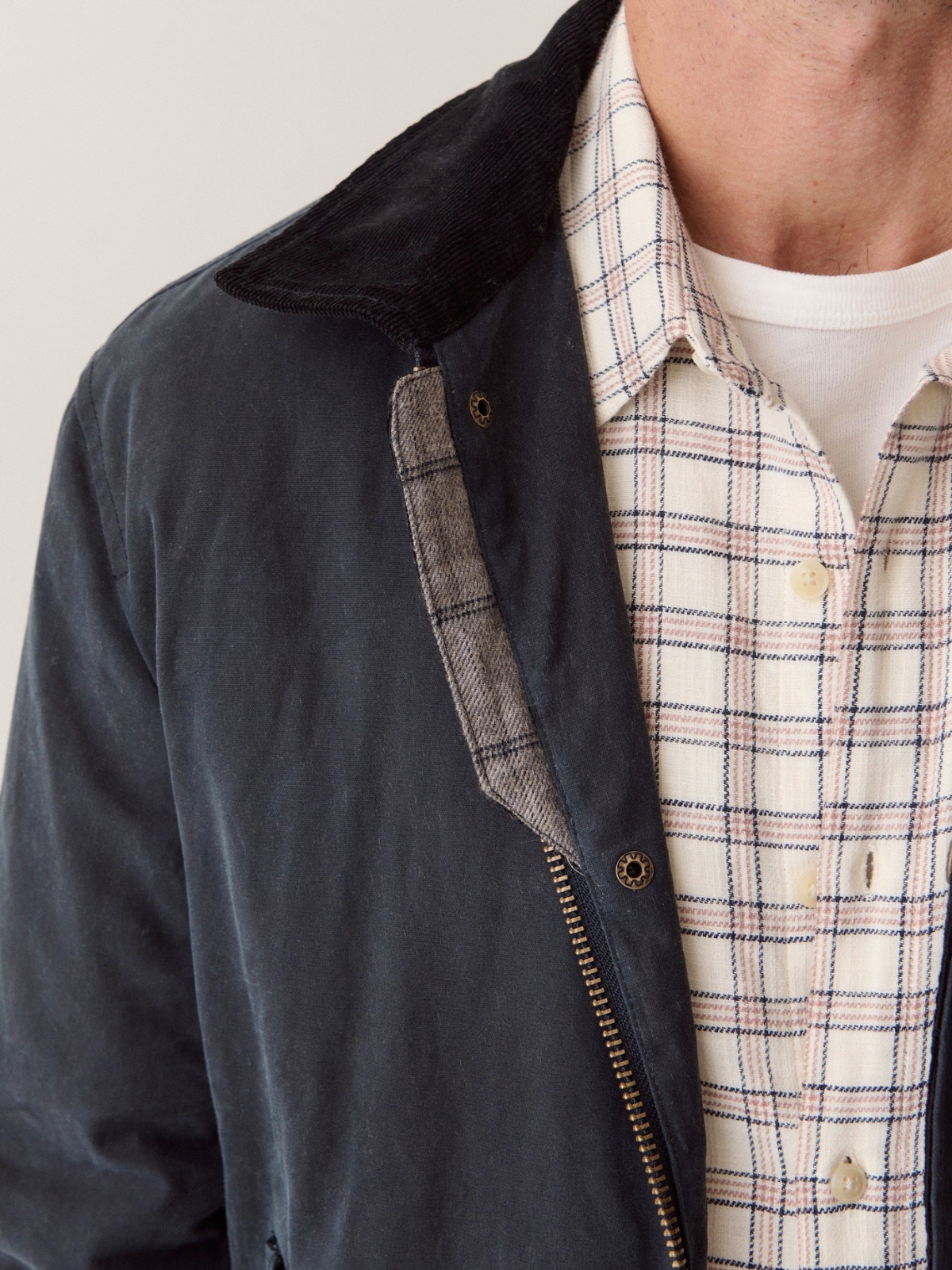 Marine Layer Weston Wax Canvas Barn Jacket - Dark Blue