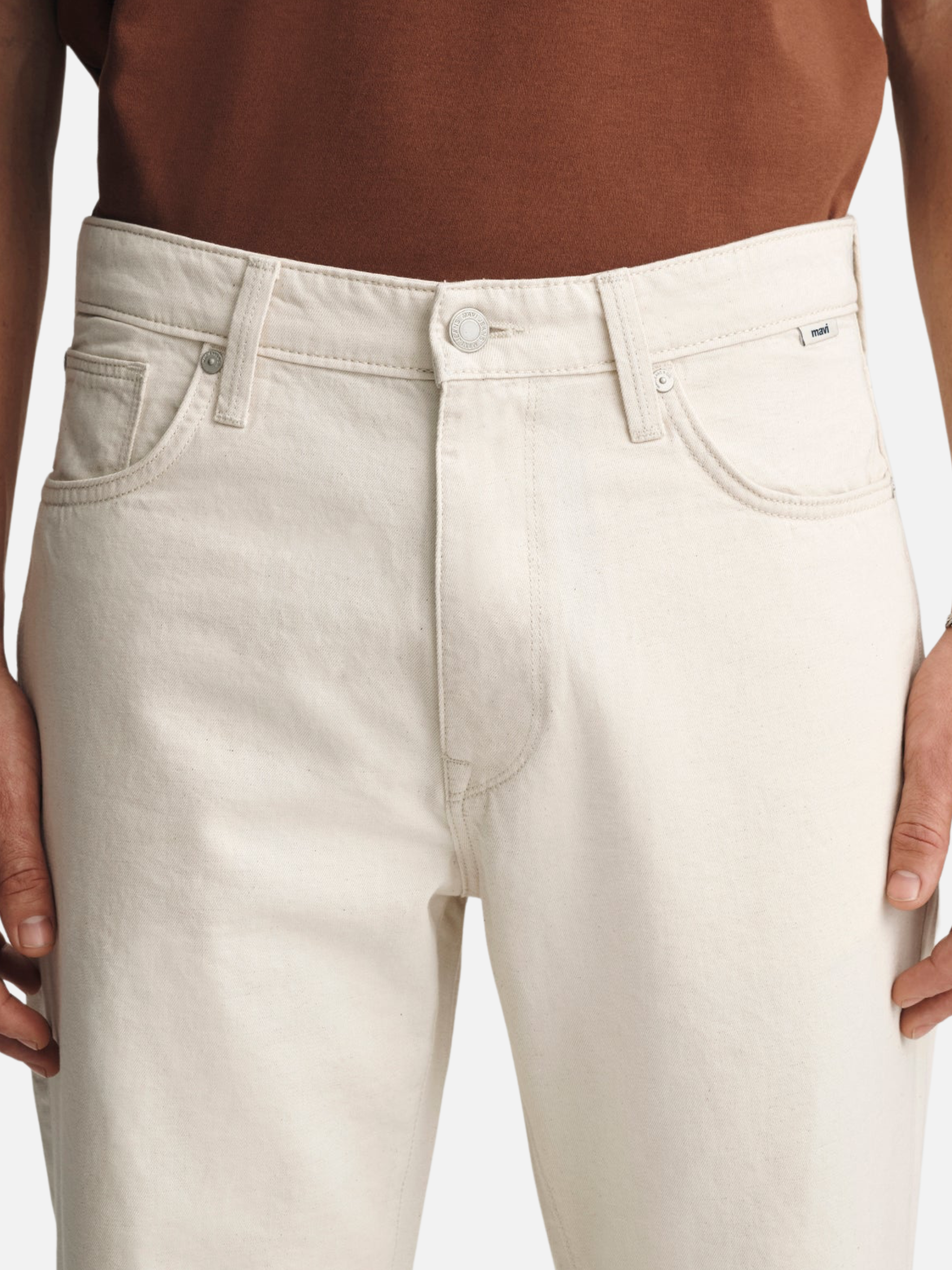 Mavi Marlon modern Straight Leg Ecru White Linen Denim Men’s Jeans Bottoms for Men Athens GA Georgia Kempt Menswear Store Near Me